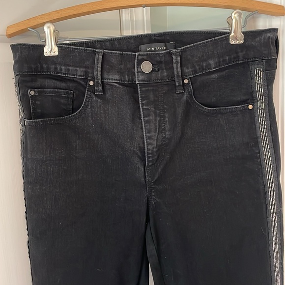 Ann Taylor black beaded jeans - Picture 1 of 9